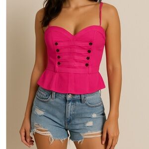 Women’s Stretchy Elegant Pink Medium Corset Top